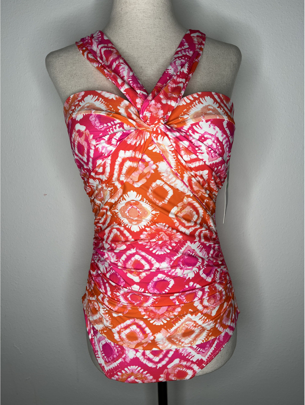 NWT Anne Cole Women's Pink/Orange One-Piece Swimsuit Size 8